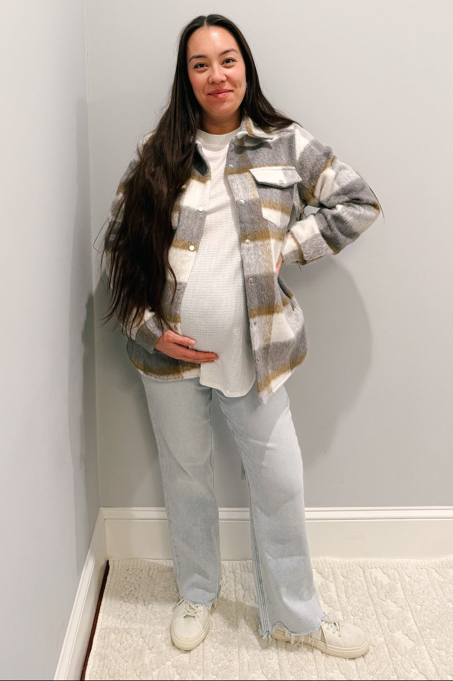 Light Blue Distressed Hem Slim Wide Leg Maternity Jeans