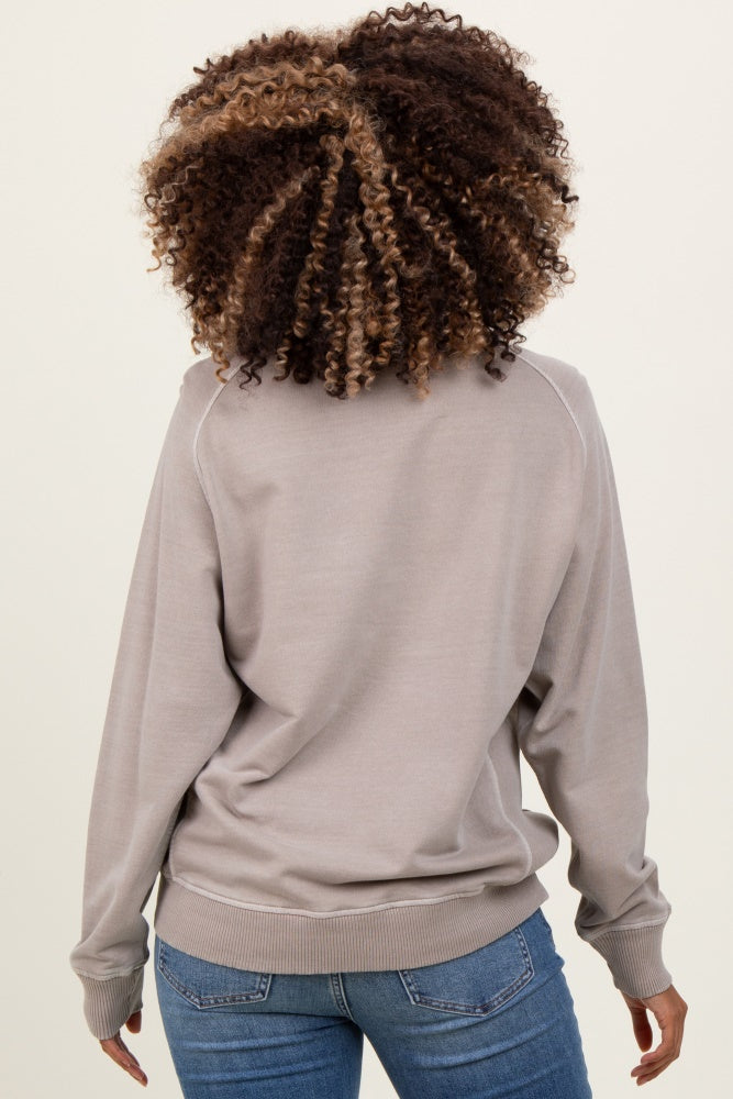 Mocha French Terry Vintage Wash Maternity Pullover