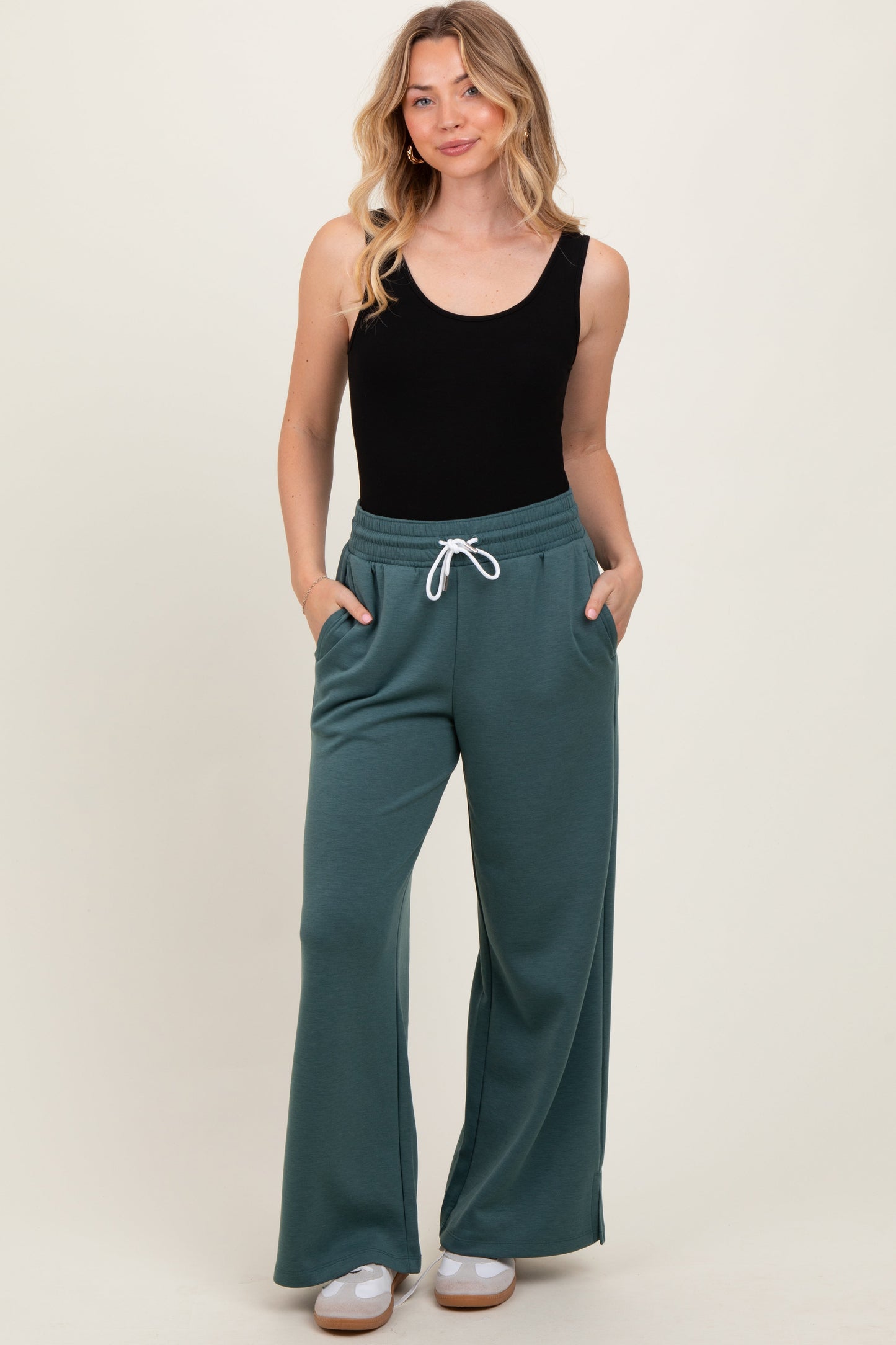 Teal Drawstring Maternity Lounge Pants