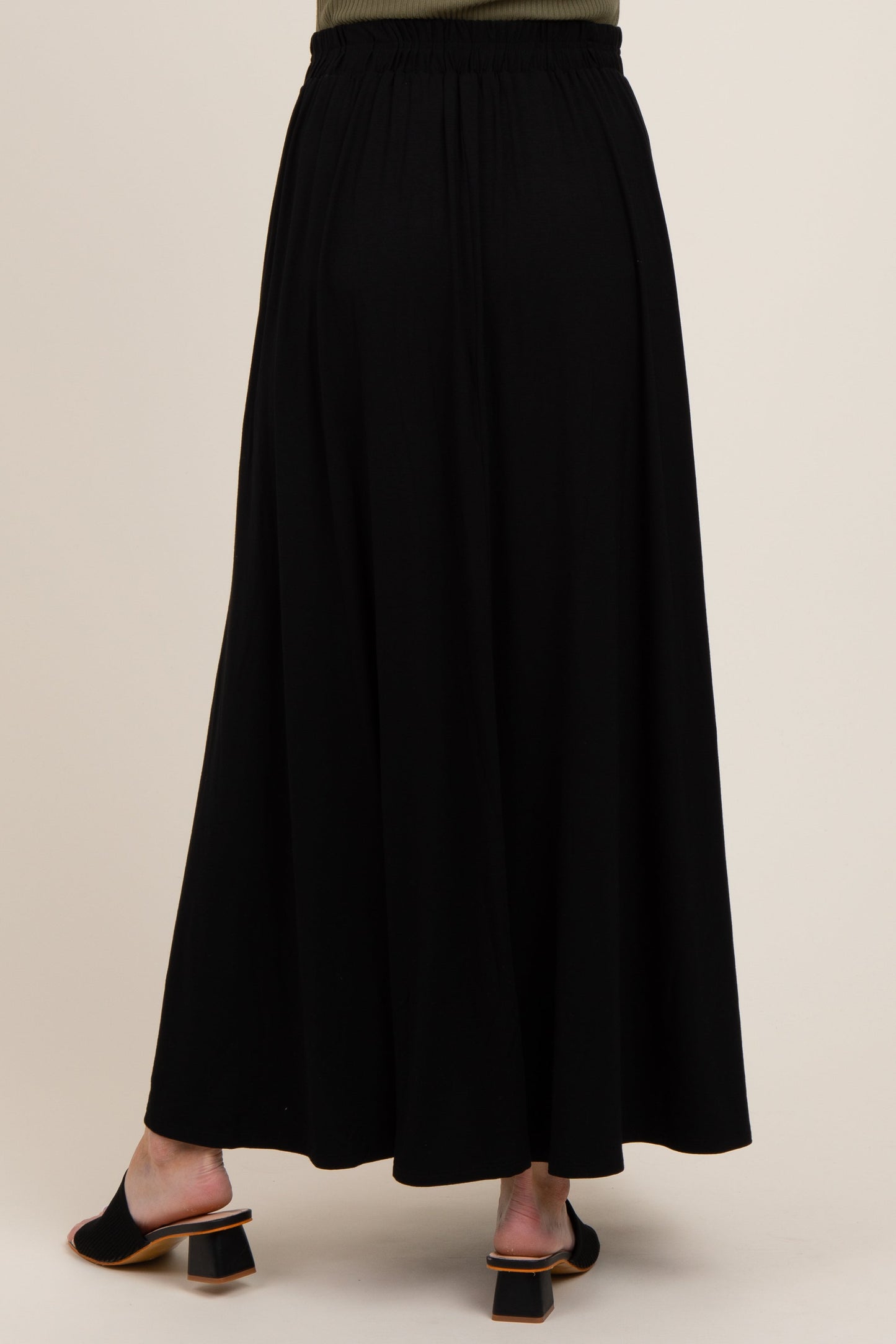 Black Maternity Maxi Skirt