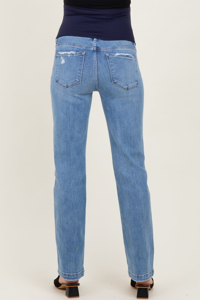 Medium Mid Rise Straight Maternity Jeans
