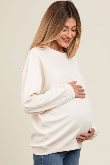 Ivory Drop Shoulder Maternity Sweatshirt