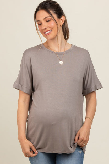Taupe Relaxed Fit Maternity T-Shirt