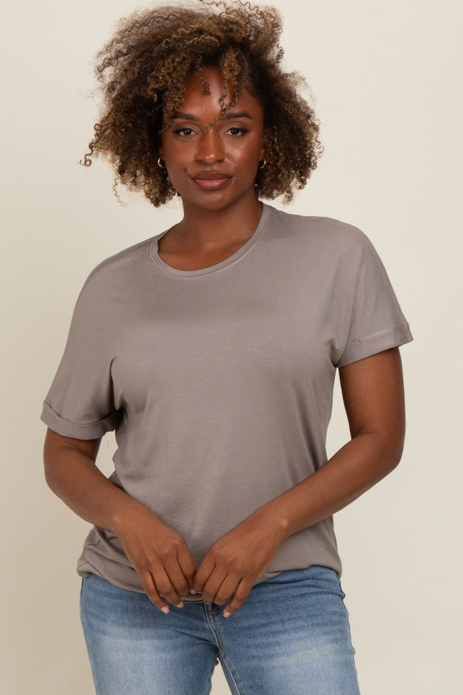 Taupe Relaxed Fit Maternity T-Shirt