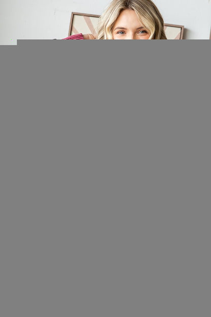 Brown Ribbed Animal Print Contrast Trim Maternity Pullover