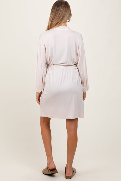 Beige Delivery/Nursing Maternity Robe