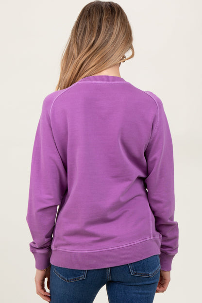 Plum French Terry Vintage Wash Maternity Pullover