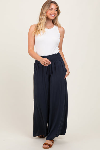 Charcoal Wide Smock Waist Maternity Pants
