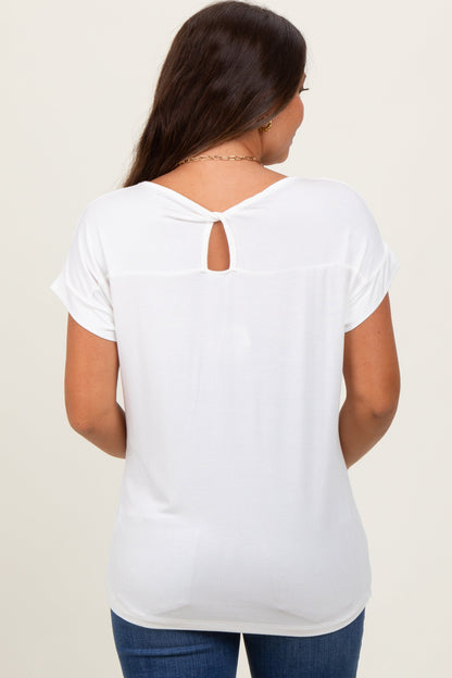 Ivory Key Hole Back Detail Maternity Top