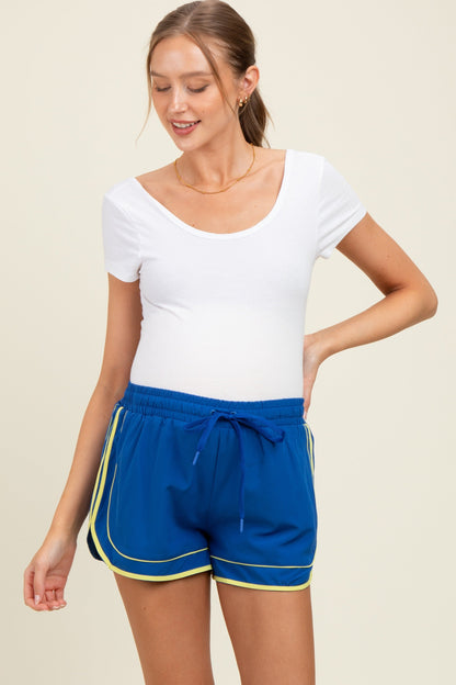 Royal Blue Lined Active Drawstring Maternity Shorts