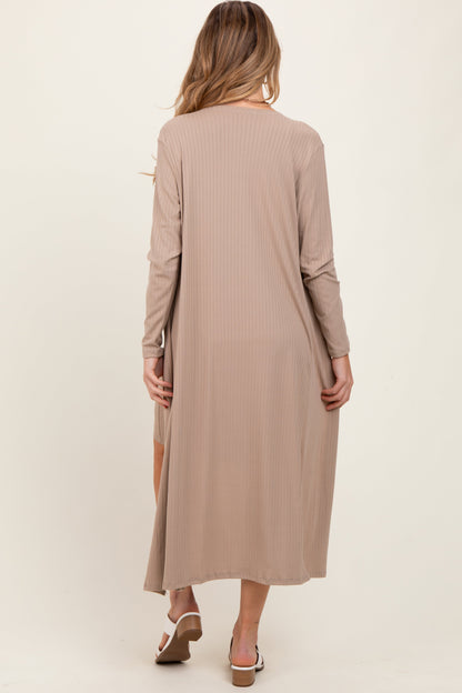 Cream Ribbed Cardigan 2 Piece Maternity Set