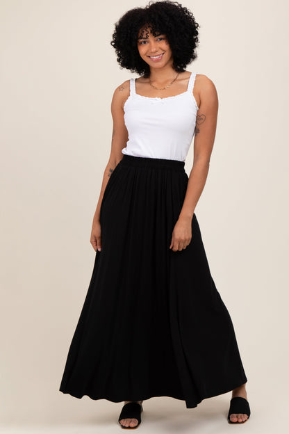 Black  Maternity Maxi Skirt