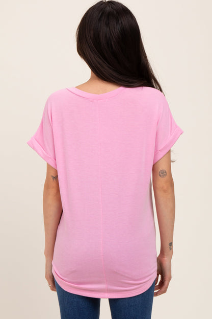 Light Pink French Terry Maternity Top