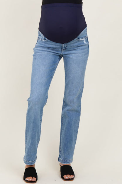 Medium Mid Rise Straight Maternity Jeans