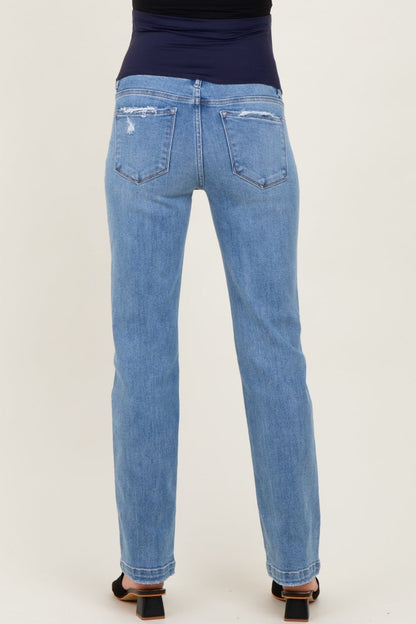 Medium Mid Rise Straight Maternity Jeans