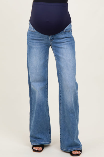 Medium Low Rise Wide Leg Maternity Jeans