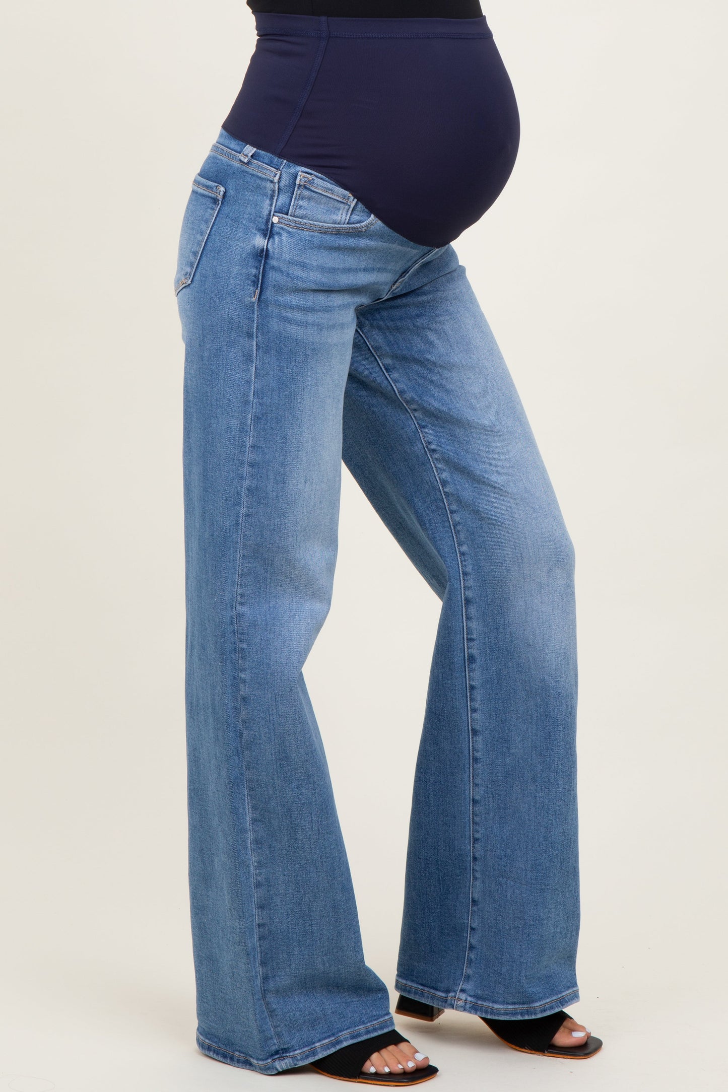 Medium Low Rise Wide Leg Maternity Jeans