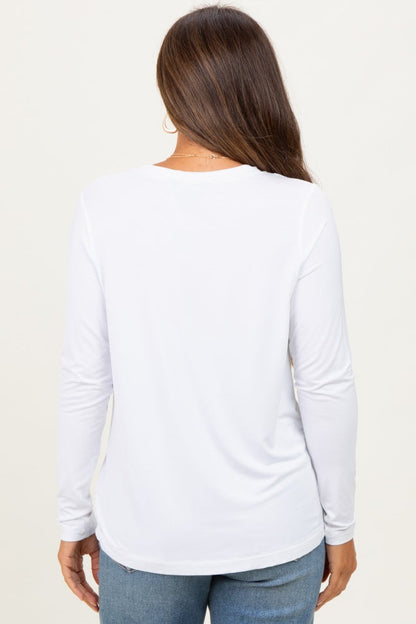 White Long Sleeve Maternity Top