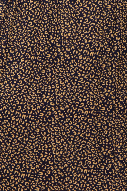 Black Leopard Print Square Neck Smocked Maternity Midi Dress