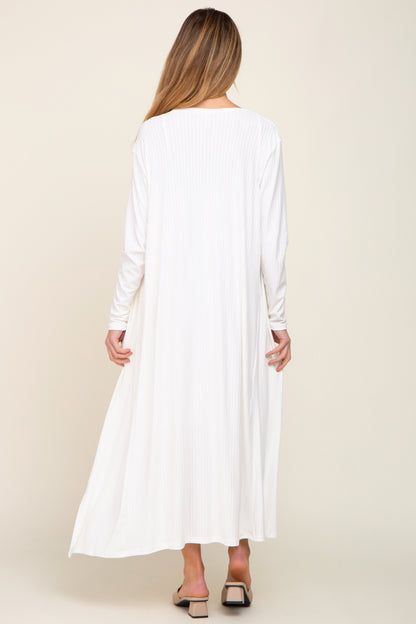 White Ribbed Cardigan 2 Piece Maternity Set