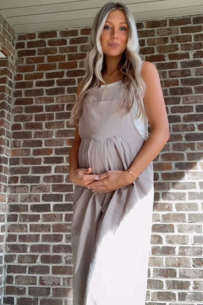 White Ribbed Maternity Tank Top