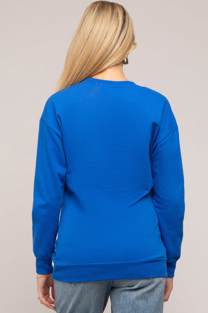 Royal Blue Pullover Maternity Sweatshirt