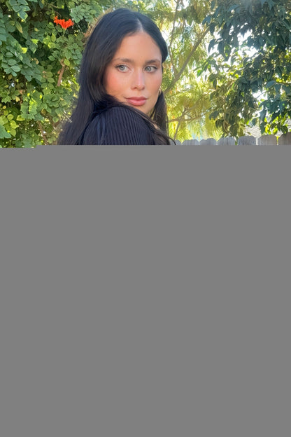 Black Ribbed Scallop Hem Long Sleeve Maternity Midi Dress